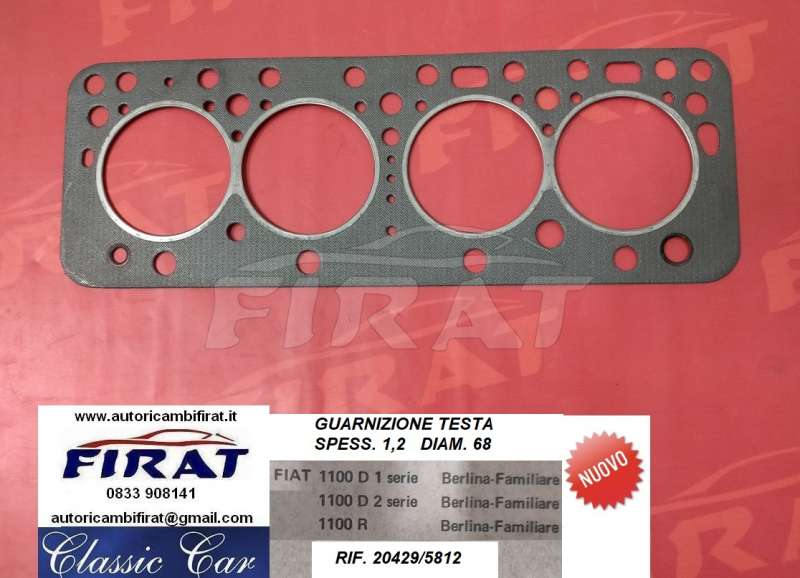 GUARNIZIONE TESTA FIAT 1100 D - R (20429/5812)
